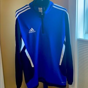 Adidas 3-Stripe 1/4 Zip Climacool Pullover; M